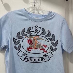 Burberry Kids Light Blue Crest T-Shirt